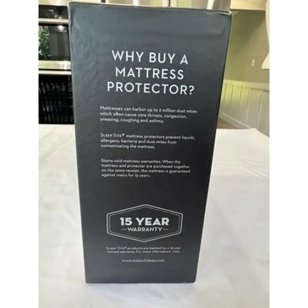 Malouf Sleep Tite Prime Terry Waterproof Mattress Protector Twin Size Bed New